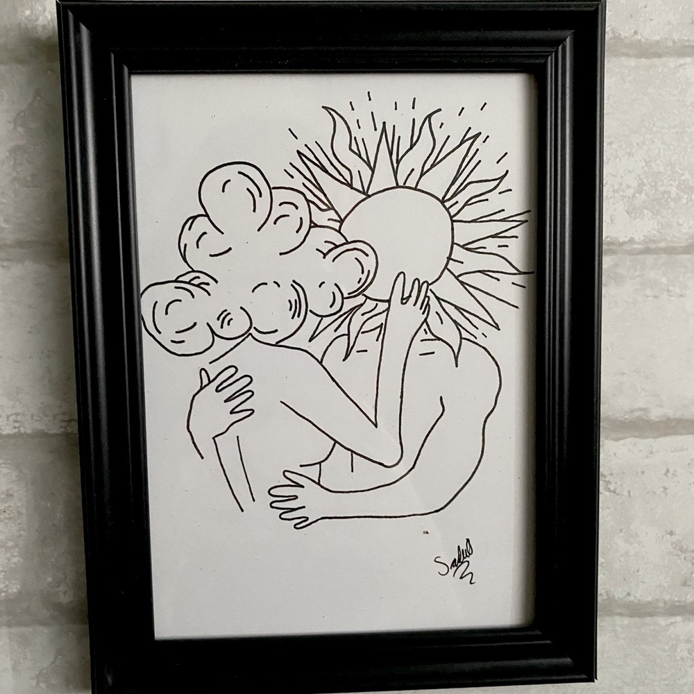 Hand drawn wall art
